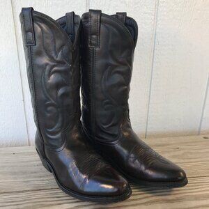 Laredo Dress Mens Black Cherry Leather Cowboy Western Boots 10 D 6859
